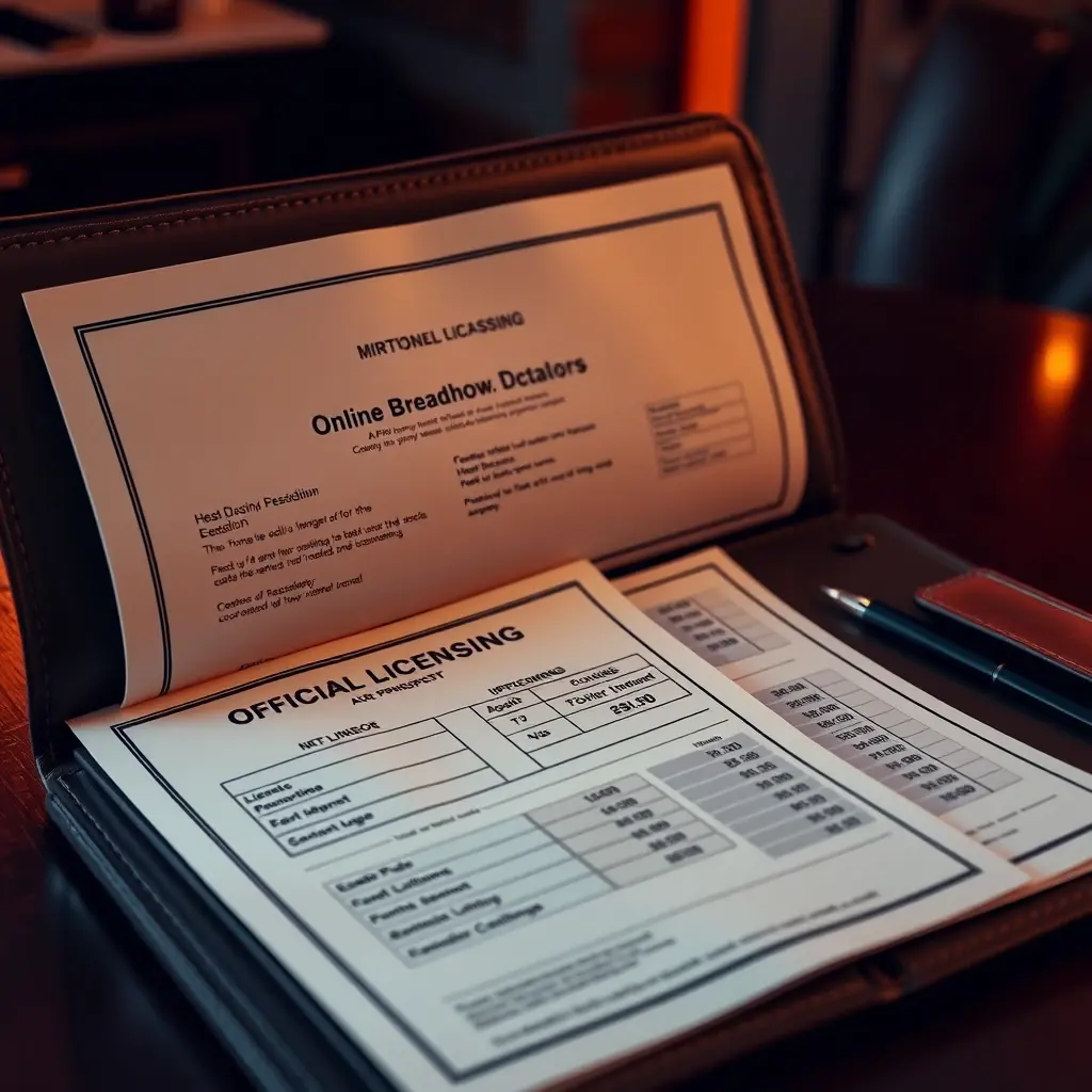 Interactive gambling license cost calculator interface